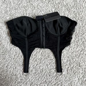 Black Strapless Corset Top